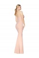 Sweetheart Shirred Neck Long Floor Length Crepe Bridesmaid Dress