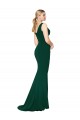 V-Neck Floor Length Long Crepe Mermaid Bridesmaid Dress