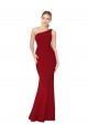One Shoulder Long High Neck Sleeveless Mermaid Crepe Bridesmaid Dress