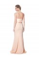 High Neck Strapless Long Crepe Maxi Bridesmaid Dress with Overlay