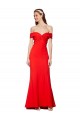 Cross Front and Back Bardot Sleeveless Crepe Maxi Bridesmaid Dress