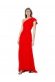 High Neck Ruffle Frill One Shoulder Maxi Crepe Bridesmaid Dress