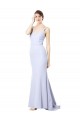 Sweetheart High Neck Sleeveless Crepe Bridesmaid Dress
