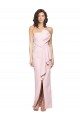 Strapless Long Full Length Ruffles Low Back Crepe Bridesmaid Dress