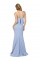 Strapless Full Length Crepe Bridesmaid Dress with Bodice Overlay