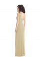 Wide Strap Slash Cutout Empire Bridesmaid Dress with Front Slit