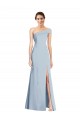 Asymmetrical Off the Shoulder Cuff Trumpet Bridesmaid Dress With Front Slit