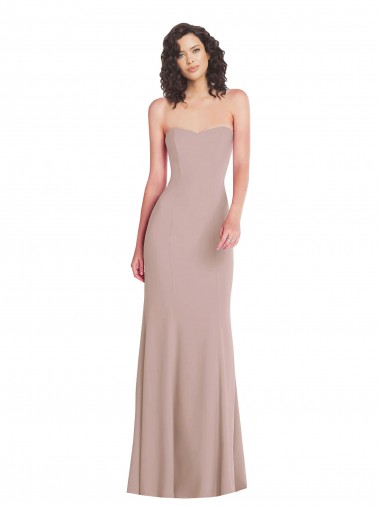 Strapless Princess Line Crepe Mermaid Bridesmaid Dress