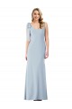 V-Back Bow Shoulder Trumpet Bridesmaid Dress
