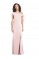Off the Shoulder Tie Detail Trumpet Bridesmaid Dress with Front Slit