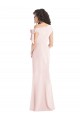 Off the Shoulder Tie Detail Trumpet Bridesmaid Dress with Front Slit
