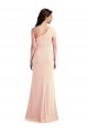 One Shoulder Cap Sleeves Trumpet Bridesmaid Dress with Front Slit