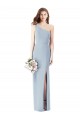 One Shoulder Crepe Trumpet Bridesmaid Dress with Front Slit