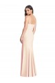 Seamed Bodice Crepe Trumpet Bridesmaid Dress with Front Slit