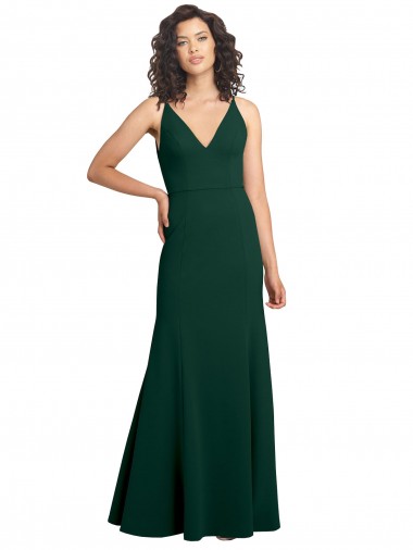 Form Fitting Stretch Crepe A-Line Bridesmaid Dress