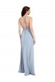 Fit and Flare High Neck Crepe Bridesmaid Dress with Side Slit
