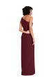 Sleek One Shoulder Long Crepe Bridesmaid Dress with Daring Slit