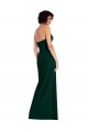 Scooped Strapless Neckline Crepe Bridesmaid Dress with Side Slit