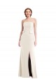 Long Strapless Tuxedo Maxi Bridesmaid Dress with Front Slit