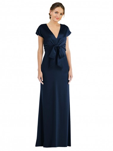 Soft Bow Blouson Bodice Trumpet Bridesmaid Dress
