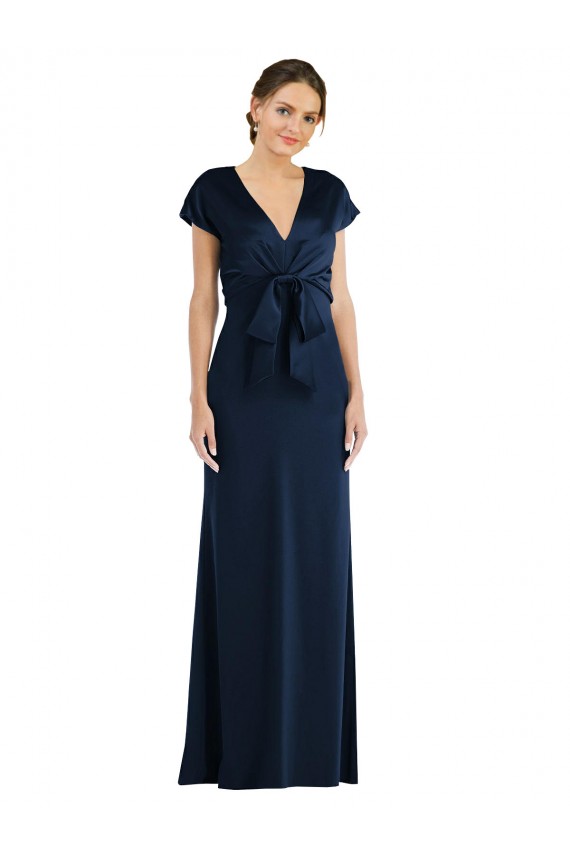 Soft Bow Blouson Bodice Trumpet Bridesmaid Dress