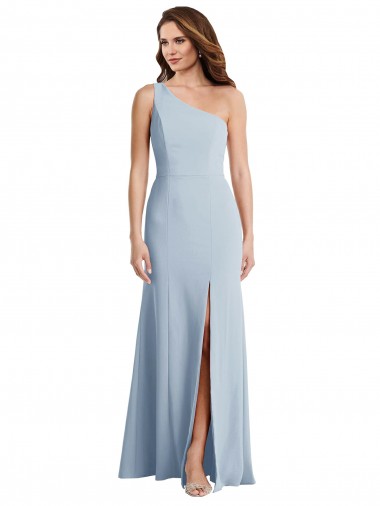 Bold One Shoulder Trumpet Maxi Bridesmaid Dress