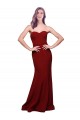 Long Full Length Sweetheart Slim Crepe Bridesmaid Dress with Strapless Bodice