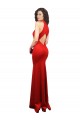 Halter Neck keyhole Front Back Long Stretch Satin Bridesmaid Dress