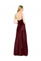 Sleek Spaghetti Straps V-Neck Stretch Satin Bridesmaid Dress with Center Front Slit
