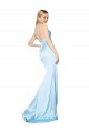 Double Straps V-Neck Sleeveless Stretch Satin Bridesmaid Dress with High Slit