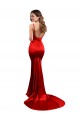 Long Pleated Stretch Satin Bridesmaid Dress with High Slit