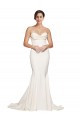 Strapless Cowl Neck Sweep Train Stretch Satin Bridesmaid Dress