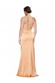 One Shoulder Ruched Stretch Satin Bridesmaid Dress with Thigh High Split