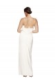 High Neck Stretch Satin Bridesmaid Dress with Low Back and Side Slit