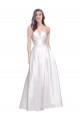 Full Length Strapless V-Cutout Stretch Satin Bridesmaid Dress