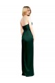 Scooped Strapless Neckline Stretech Satin Bridesmaid Dress with Side Slit