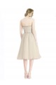 Strapless Short Cocktail Length Tulle Bridesmaid Dress with Pleats