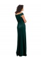 Floor Length Cap Sleeves Long Velvet Bridesmaid Dress with High Side Slit