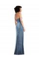 Strapless Velvet Maxi Bridesmaid Dress with Draped Skirt