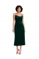 Midi Length Cowl Neck Velvet Short Slip Bridesmaid Dress