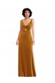 Twist Front Cutout Velvet Maxi Bridesmaid Dress with Pockets