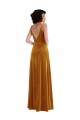 Twist Front Cutout Velvet Maxi Bridesmaid Dress with Pockets