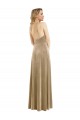 High Neck Halter Open Back Long Velvet Maxi Bridesmaid Dress
