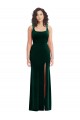 Square Neck Long Velvet Maxi Bridesmaid Dress