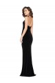 Halter Neck Wide Straps Long Velvet Bridesmaid Dress with Side Split