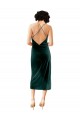 Midi Length Sleek Cowl Neckline Short Velvet Bridesmaid Dress