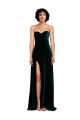 Sweetheart Fluid Velvet Bridesmaid Dress with High Split
